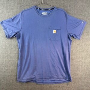 Carhartt Force Relaxed Fit Pocket T-Shirt Mens Large Short‎ Sleeve Blue